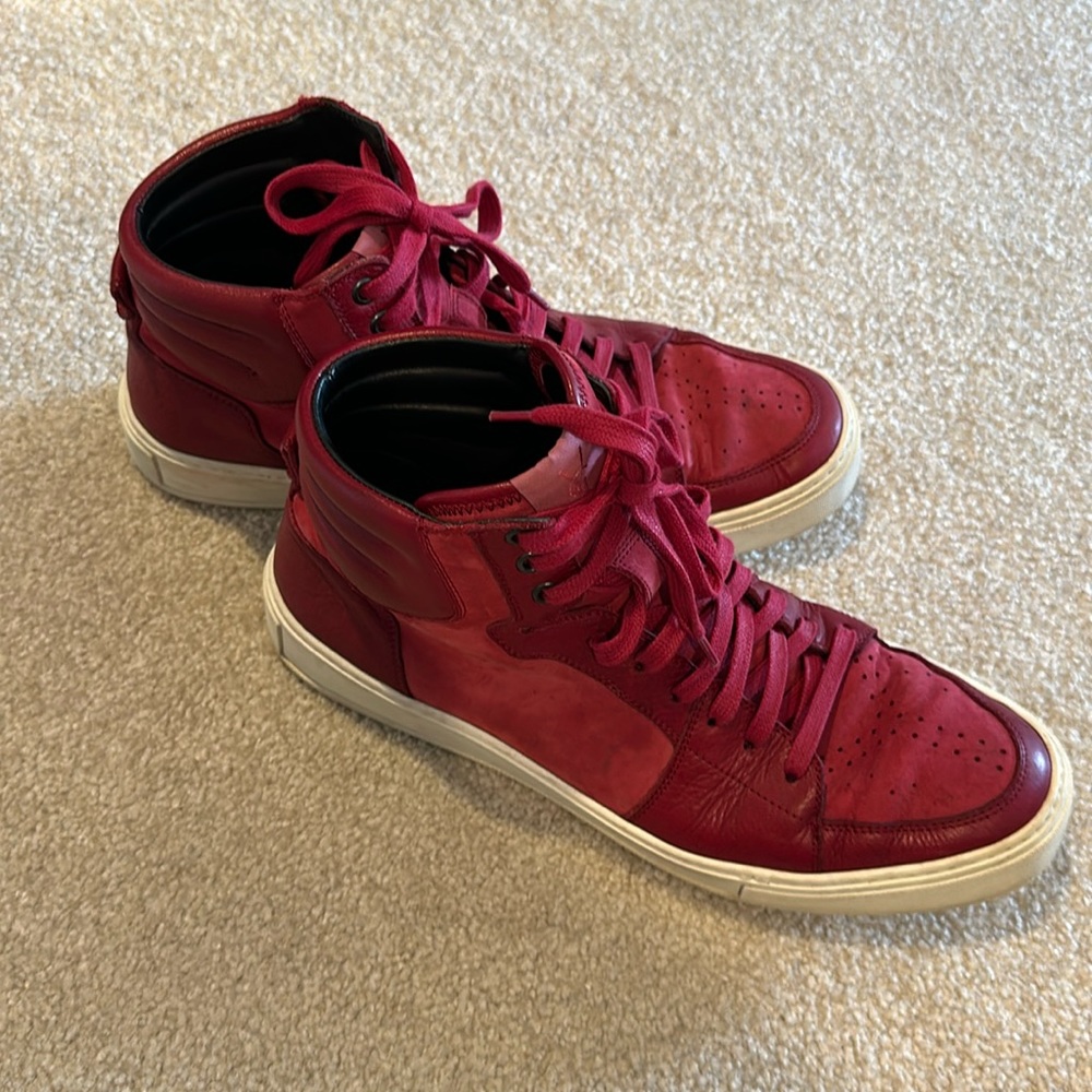 Yves Saint Laurent Suede and Leather High Top Shoes - Size 11